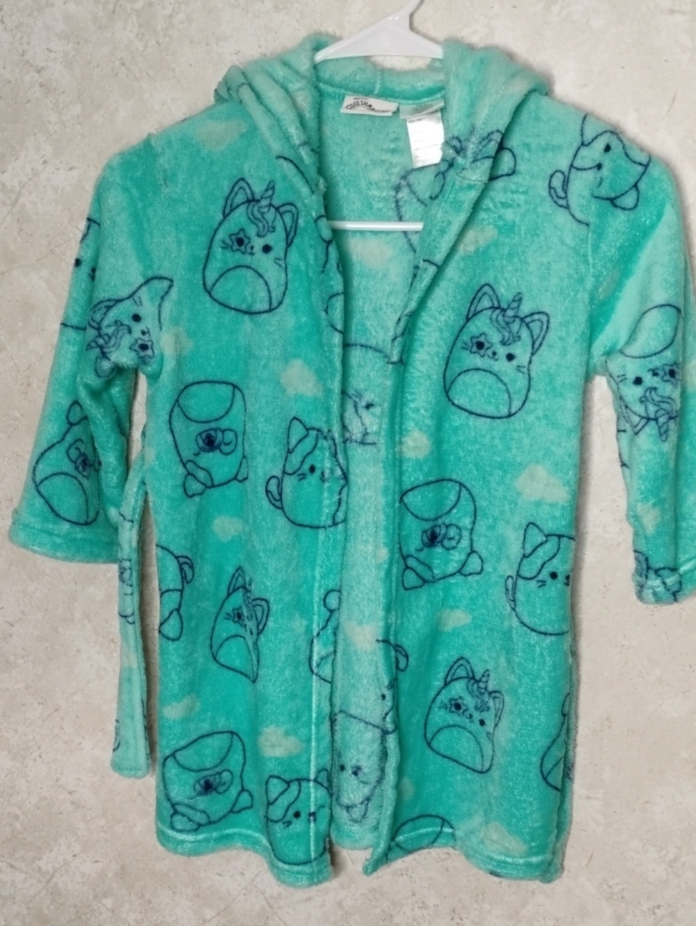 Squishmallows Kids Plush Hooded Robe - Teal And 2 Squishmallow Plushes
